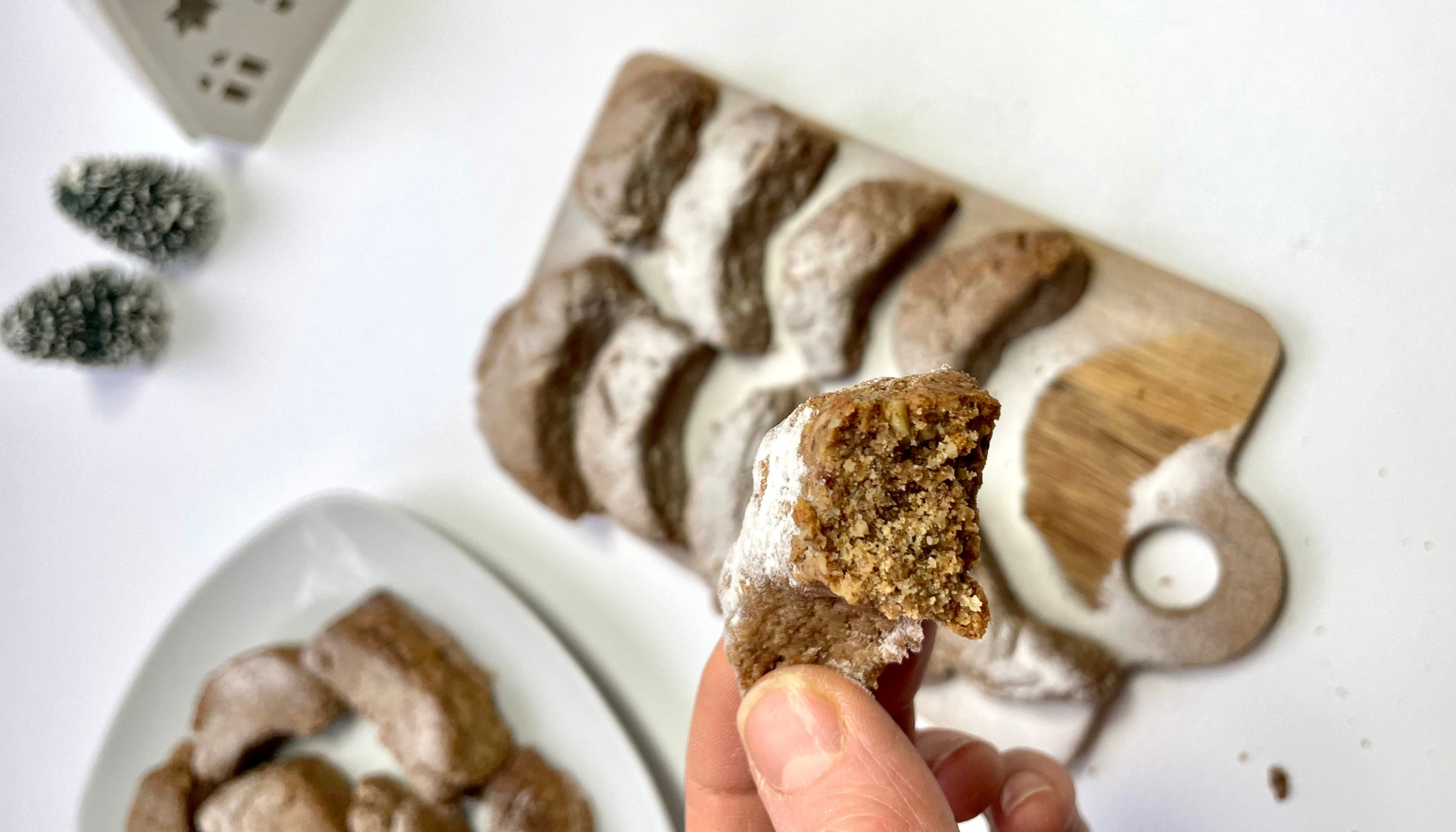 Vanille Kipferl mit zuckerfreiem Puderzucker