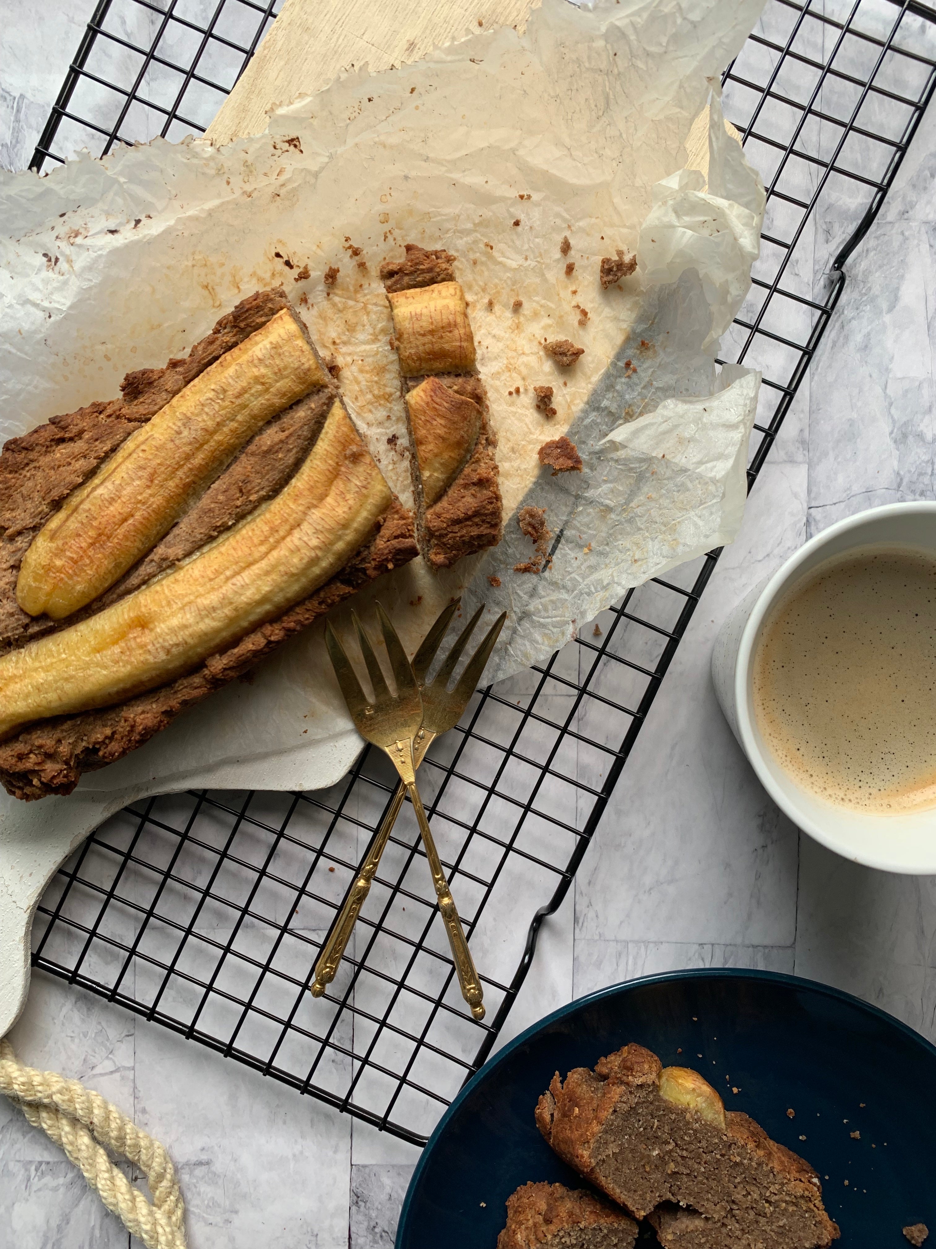 Zuckerfreies, veganes Bananenbrot