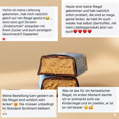 Aufgeschnittener Belly Buddies M!lk Riegel von Belly Love mit Bewertungen von Kunden