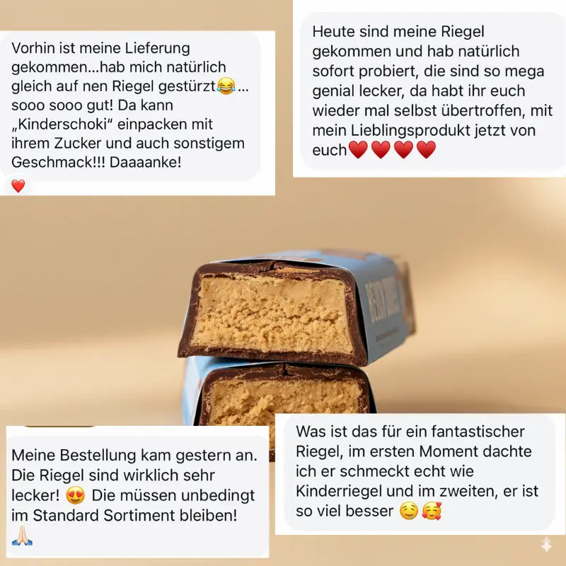 Aufgeschnittener Belly Buddies M!lk Riegel von Belly Love mit Bewertungen von Kunden