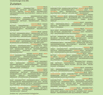Zutatenliste vom Belly Love Adventskalender