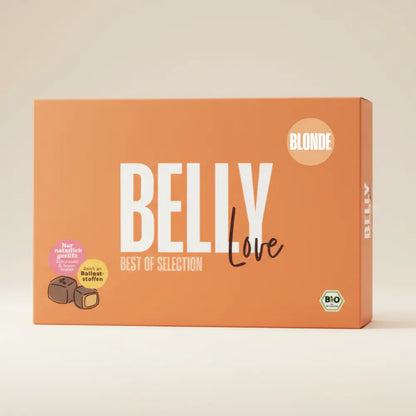 Produktfoto Selektion Belly Love Best of mit 24 Pralinen in blonder Schokolade | vegan | bio | zuckerreduziert 