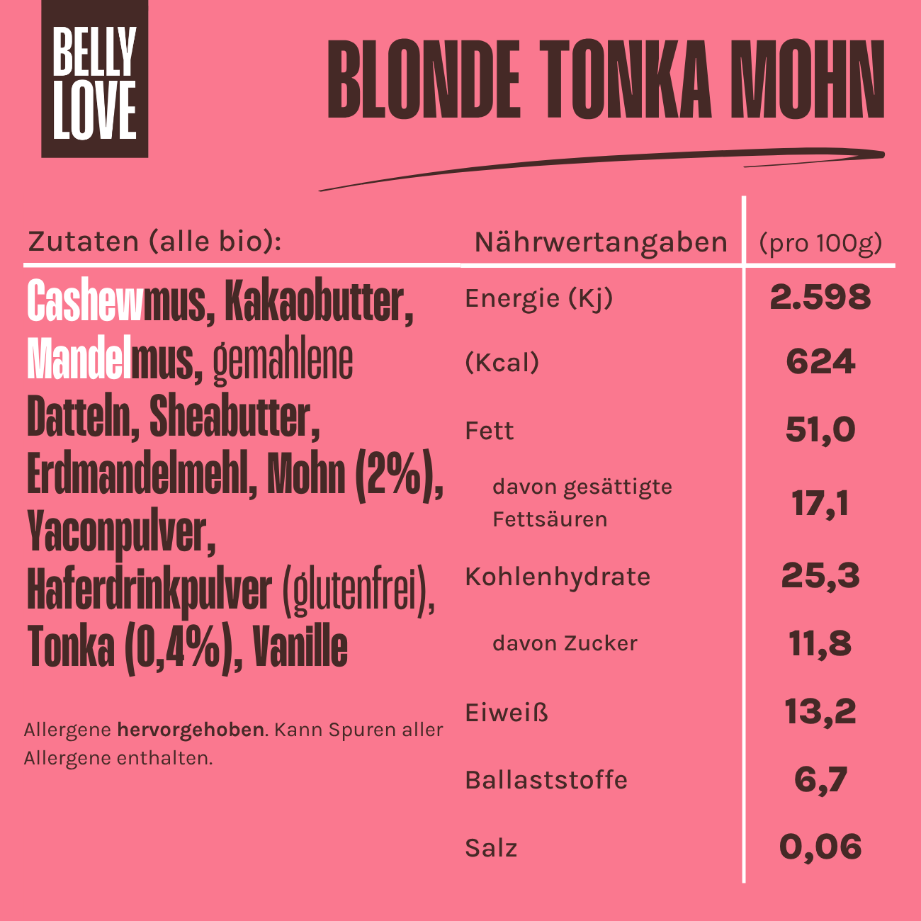 Pral*nés Blonde Tonka Mohn (bio)