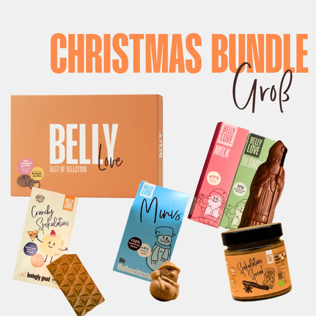 Produkte von Belly Love im Christmas Bundle zu kaufen, industriezuckerfrei und vegan