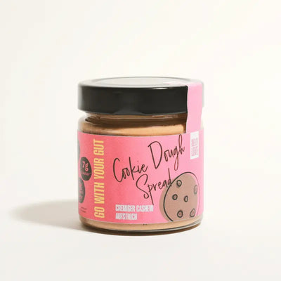 Belly Love Cookie Dough Spread – bio, veganer Cashew-Aufstrich mit natürlicher Süße aus Erdmandeln und Bourbon Vanille.